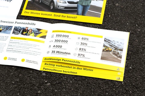 Detailansicht des Direct Mailings zur TCS Winterkampagne